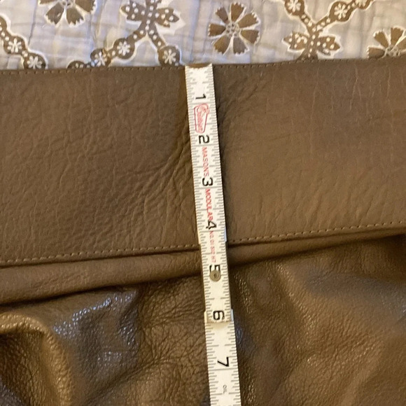 Mila Paoli Brown Leather Handbag Silver Hardware - Picture 13 of 15